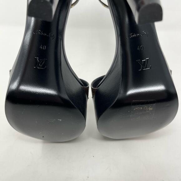 Louis Vuitton Afterglow LV Studded Monogram Platform Sandal High Heel size 40 EU - Picture 6 of 8